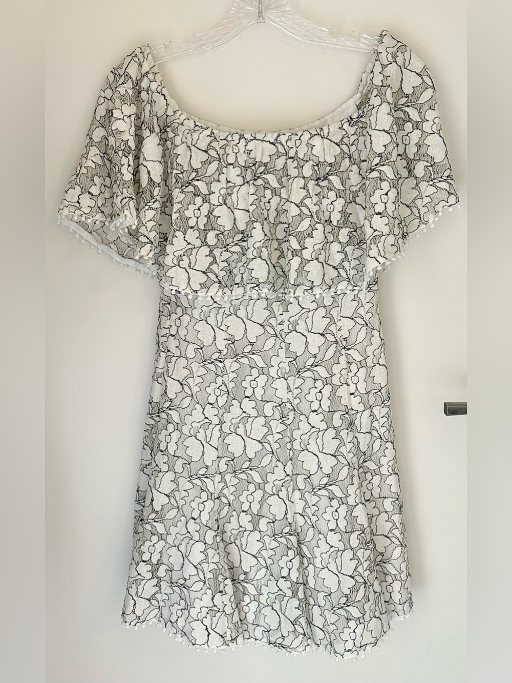 Nicholas White Floral Lace Off-Shoulder Dress